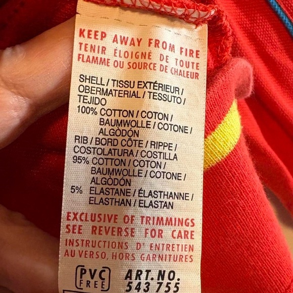 Puma rare retro 100% cotton red track jacket with blue and yellow piping - Picture 4 of 8